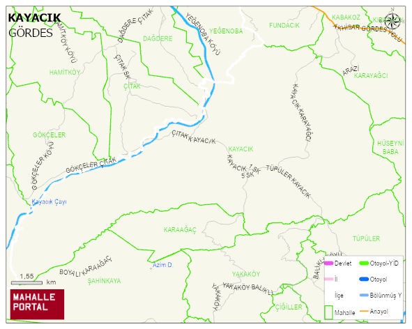 KAYACIK Mahallesi Haritası | Mahalle ve Köy Sınırı