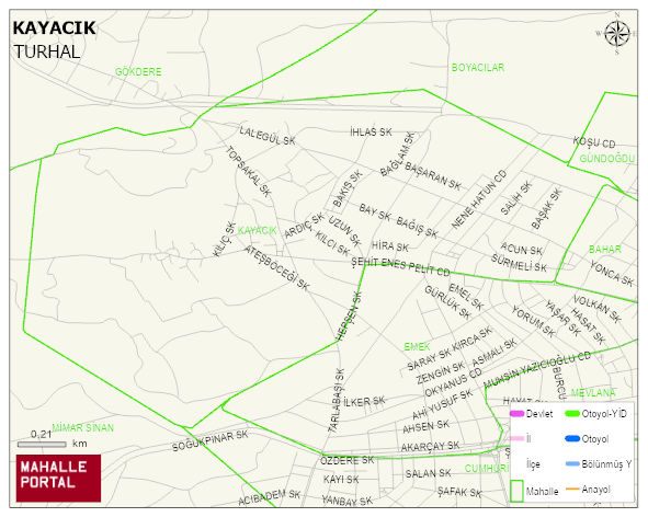 KAYACIK Mahallesi Haritası | İnteraktif Köy ve Mahalle Sınırları