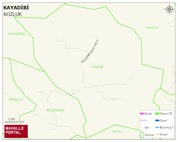 KAYADİBİ Köyü Haritası | Detaylı Köy ve Mahalle Görünümü