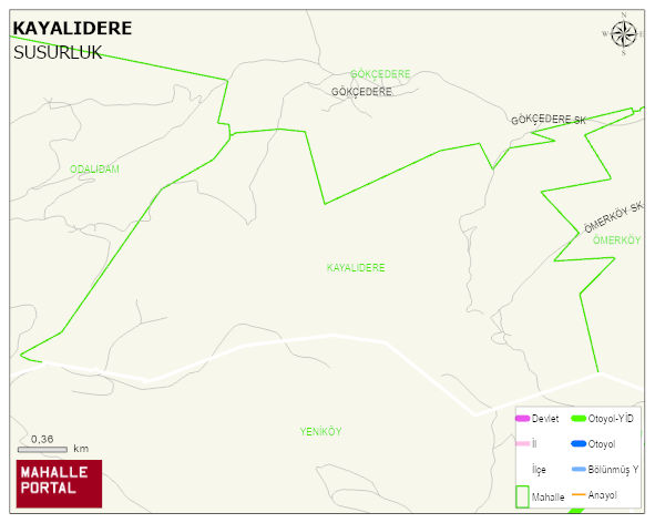 KAYALIDERE Mahallesi Haritası | Dağlar, Ovalar ve Akarsu Bilgileri