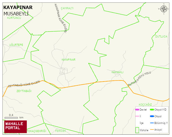 KAYAPINAR Köyü Haritası | Dağlar, Ovalar ve Akarsu Bilgileri