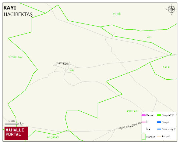 KAYI Köyü Haritası | Dağlar, Ovalar ve Akarsu Bilgileri