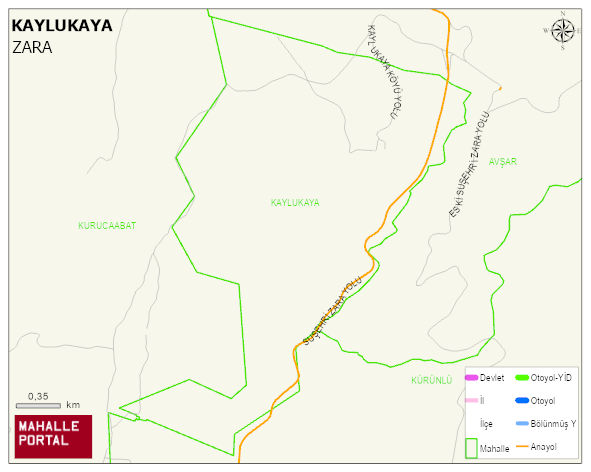 KAYLUKAYA Köyü Haritası | Mahalle ve Köy Sınırı