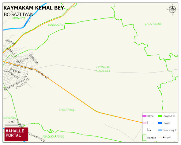 KAYMAKAM KEMAL BEY Mahallesi Haritası | Dağlar, Ovalar ve Akarsu Bilgileri