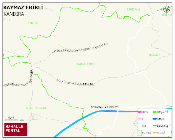 KAYMAZ ERİKLİ Mahallesi Haritası | Güncel Mahalle ve Köy Haritası