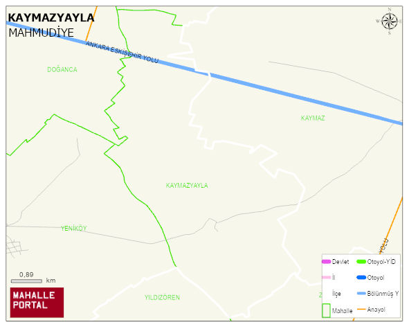 KAYMAZYAYLA Mahallesi Haritası | Coğrafi Yapı ve Detaylı Haritası