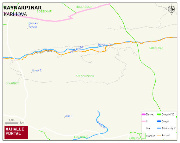 KAYNARPINAR Köyü Haritası | Detaylı Köy ve Mahalle Görünümü