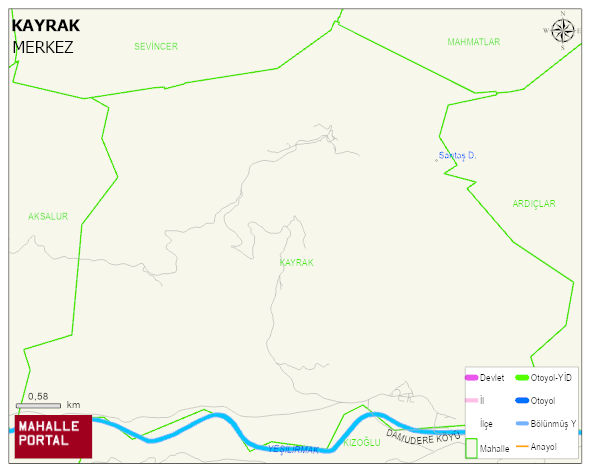 KAYRAK Köyü Haritası | Yükselti ve Doğa Özellikleri