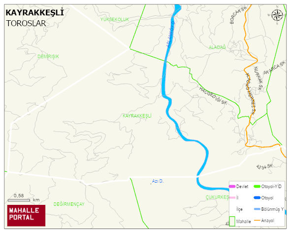 KAYRAKKEŞLİ Mahallesi Haritası | İnteraktif Köy ve Mahalle Sınırları