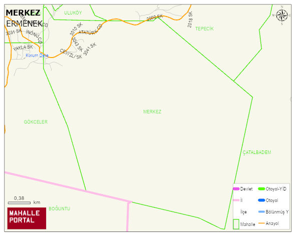 KAZANCI BELDESİ MERKEZ Mahallesi Haritası | Coğrafi Yapı ve Detaylı Haritası