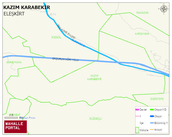KAZIM KARABEKİR Mahallesi Haritası | Mahalle ve Köy Sınırı