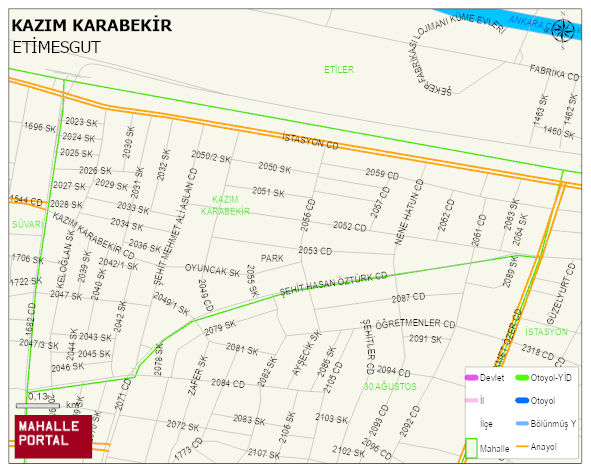 KAZIM KARABEKİR Mahallesi Haritası | Dağlar, Ovalar ve Akarsu Bilgileri