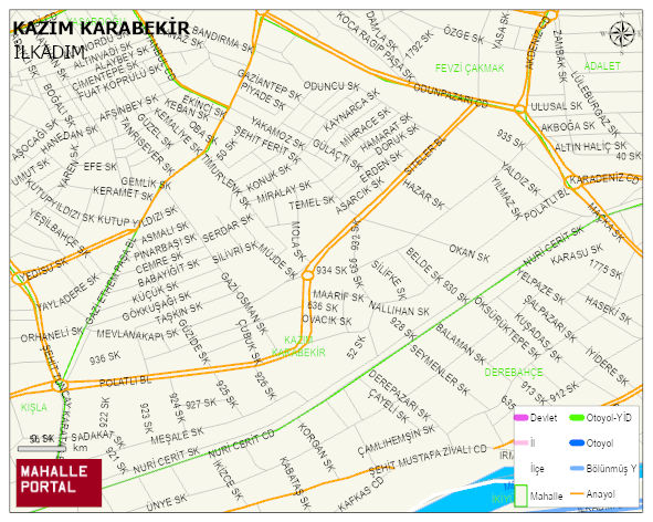 KAZIM KARABEKİR Mahallesi Haritası | Coğrafi Yapı ve Detaylı Haritası