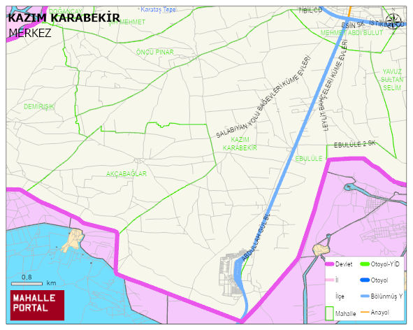 KAZIM KARABEKİR Mahallesi Haritası | İnteraktif Köy ve Mahalle Sınırları