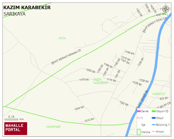 KAZIM KARABEKİR Mahallesi Haritası | Yükselti ve Doğa Özellikleri