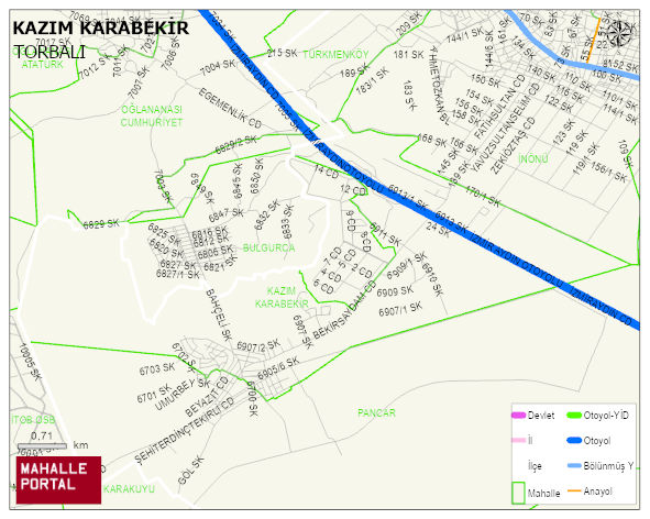 KAZIM KARABEKİR Mahallesi Haritası | Coğrafi Yapı ve Detaylı Haritası