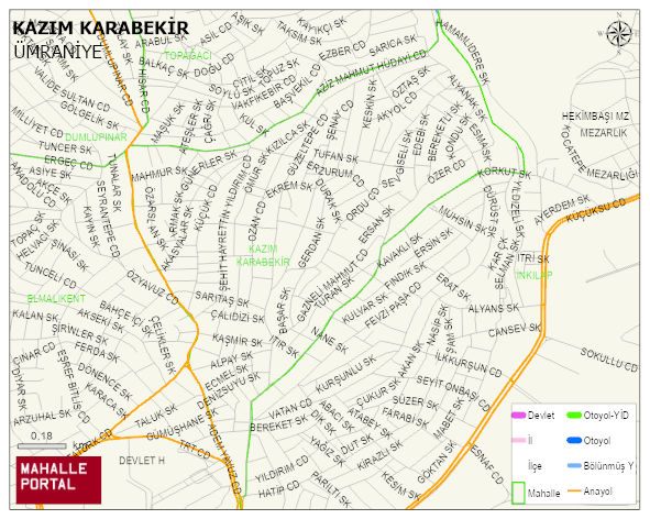 KAZIM KARABEKİR Mahallesi Haritası | Yükselti ve Doğa Özellikleri