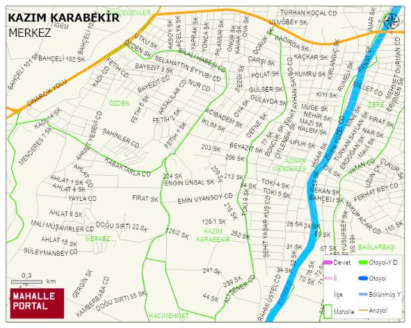 KAZIM KARABEKİR Mahallesi Haritası | İnteraktif Köy ve Mahalle Sınırları