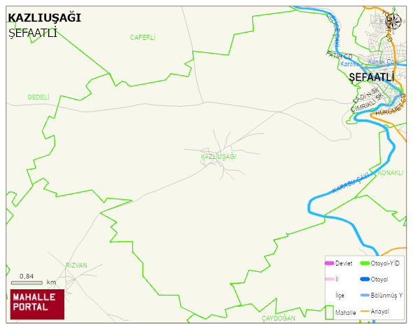 KAZLIUŞAĞI Köyü Haritası | Detaylı Köy ve Mahalle Görünümü