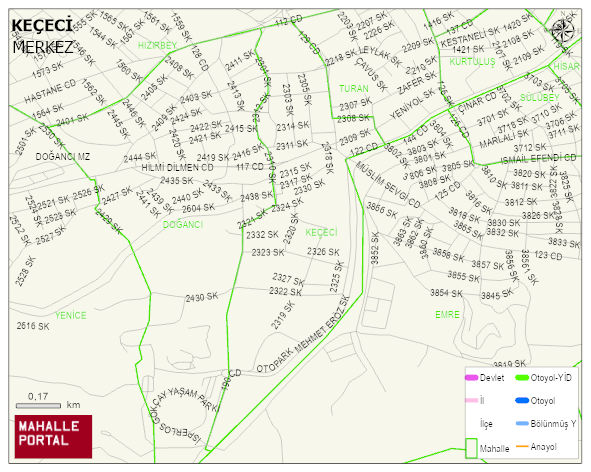 KEÇECİ Mahallesi Haritası | İnteraktif Köy ve Mahalle Sınırları