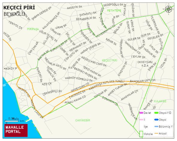 KEÇECİ PİRİ Mahallesi Haritası | Mahalle ve Köy Sınırı