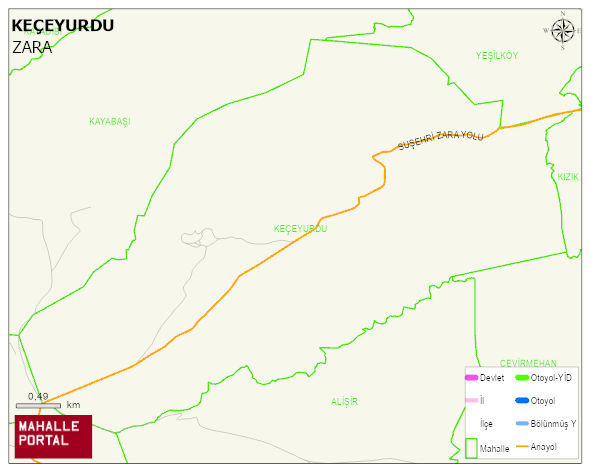 KEÇEYURDU Köyü Haritası | Detaylı Köy ve Mahalle Görünümü