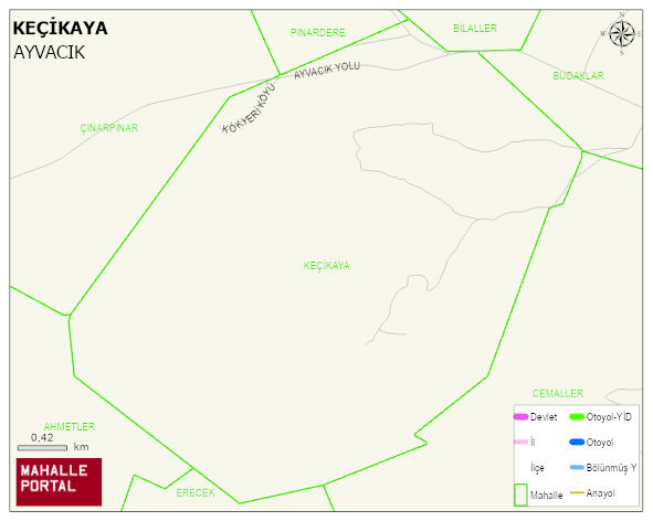 KEÇİKAYA Köyü Haritası | Mahalle ve Köy Sınırı
