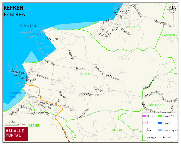KEFKEN Mahallesi Haritası | Dağlar, Ovalar ve Akarsu Bilgileri
