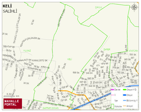 KELİ Mahallesi Haritası | Mahalle ve Köy Sınırı