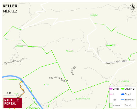 KELLER Köyü Haritası | Mahalle ve Köy Sınırı