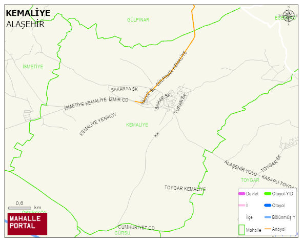 KEMALİYE Mahallesi Haritası | Coğrafi Yapı ve Detaylı Haritası