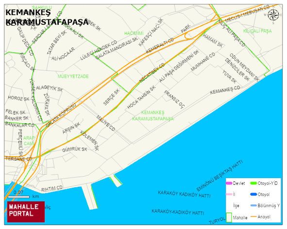 KEMANKEŞ KARAMUSTAFAPAŞA Mahallesi Haritası | Dağlar, Ovalar ve Akarsu Bilgileri