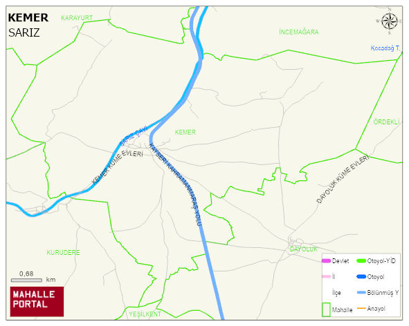 KEMER Mahallesi Haritası | Detaylı Köy ve Mahalle Görünümü