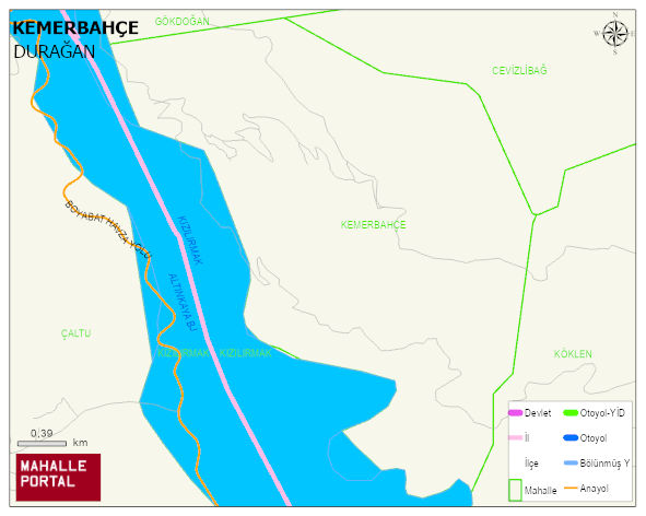 KEMERBAHÇE Köyü Haritası | Uydu Görüntüsü ve Harita Detayları