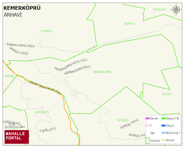KEMERKÖPRÜ Köyü Haritası | İnteraktif Köy ve Mahalle Sınırları