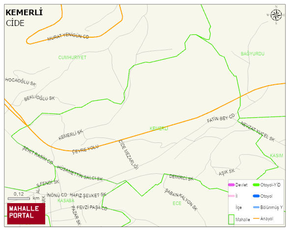 KEMERLİ Mahallesi Haritası | Sayısal Bölge Görünümü