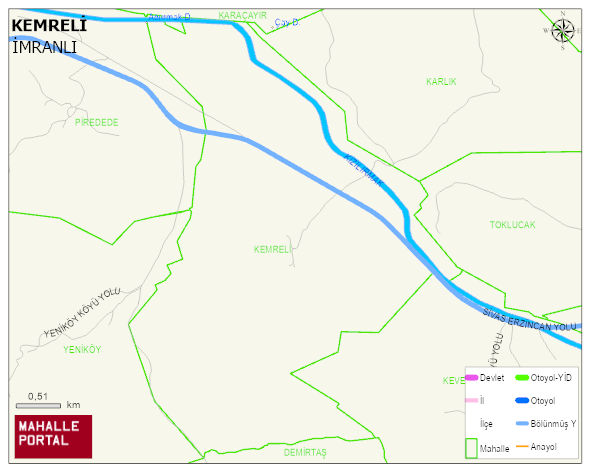 KEMRELİ Köyü Haritası | Mahalle ve Köy Sınırı