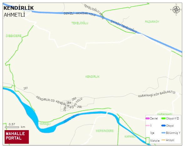 KENDİRLİK Mahallesi Haritası | İnteraktif Köy ve Mahalle Sınırları