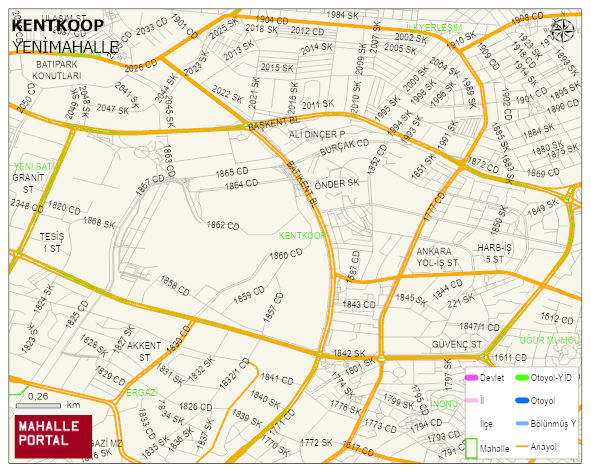 KENTKOOP Mahallesi Haritası | Coğrafi Yapı ve Detaylı Haritası