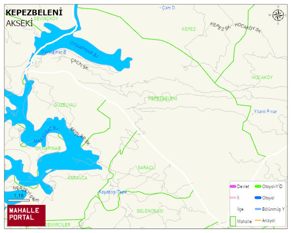 KEPEZBELENİ Mahallesi Haritası | Coğrafi Yapı ve Detaylı Haritası