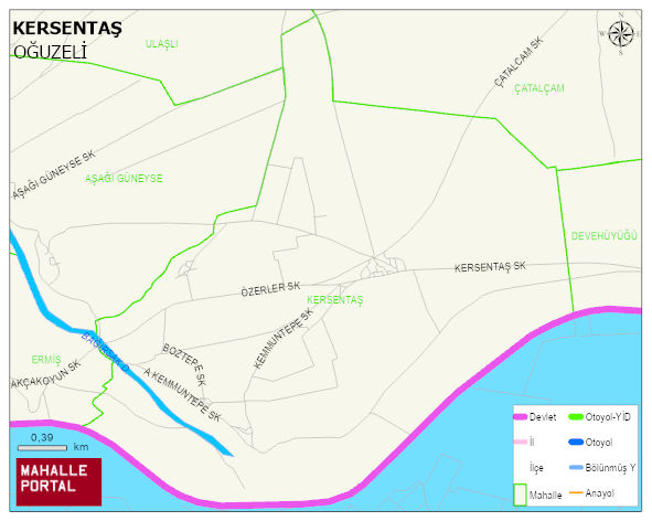 KERSENTAŞ Mahallesi Haritası | İnteraktif Köy ve Mahalle Sınırları