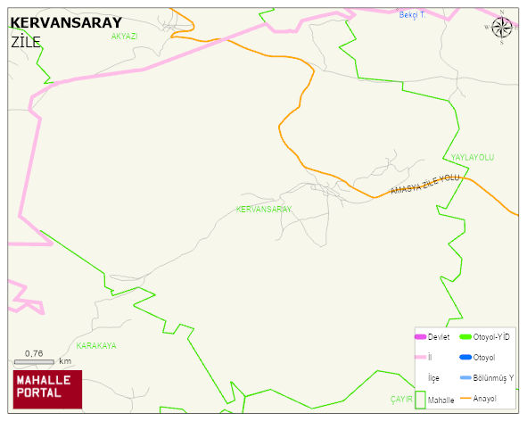 KERVANSARAY Köyü Haritası | Mahalle ve Köy Sınırı
