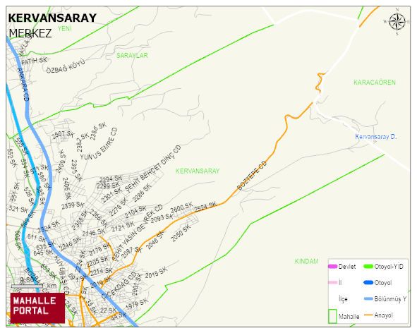 KERVANSARAY Mahallesi Haritası | Sayısal Bölge Görünümü