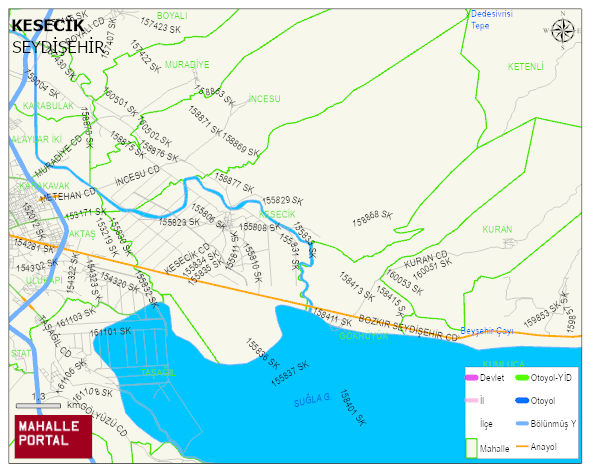 KESECİK Mahallesi Haritası | Coğrafi Yapı ve Detaylı Haritası