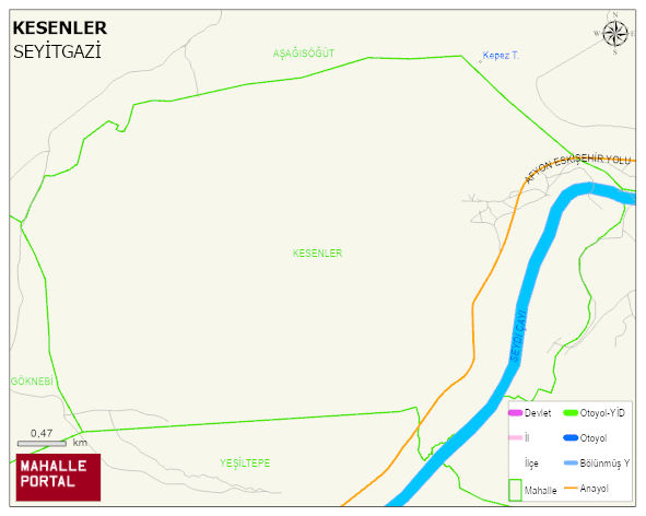 KESENLER Mahallesi Haritası | Mahalle ve Köy Sınırı