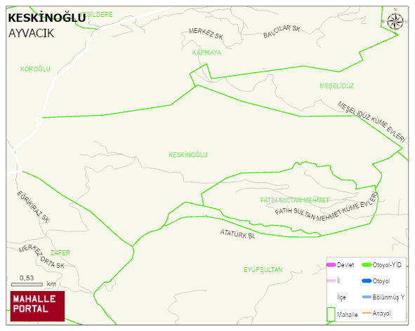 KESKİNOĞLU Mahallesi Haritası | Sayısal Bölge Görünümü