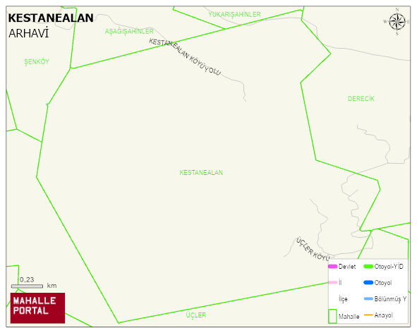 KESTANEALAN Köyü Haritası | Mahalle ve Köy Sınırı