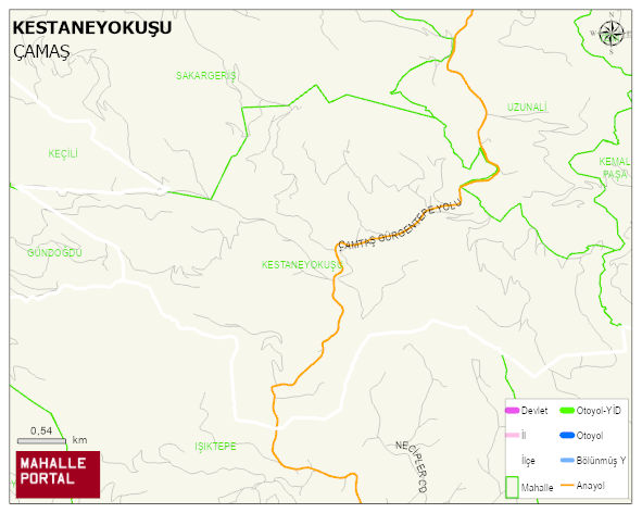 KESTANEYOKUŞU Mahallesi Haritası | Coğrafi Yapı ve Detaylı Haritası