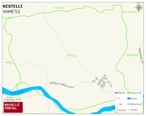 KESTELLİ Mahallesi Haritası | Mahalle ve Köy Sınırı