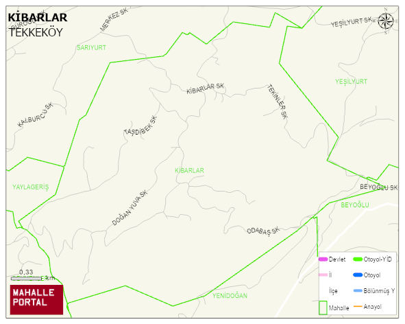 KİBARLAR Mahallesi Haritası | Yükselti ve Doğa Özellikleri